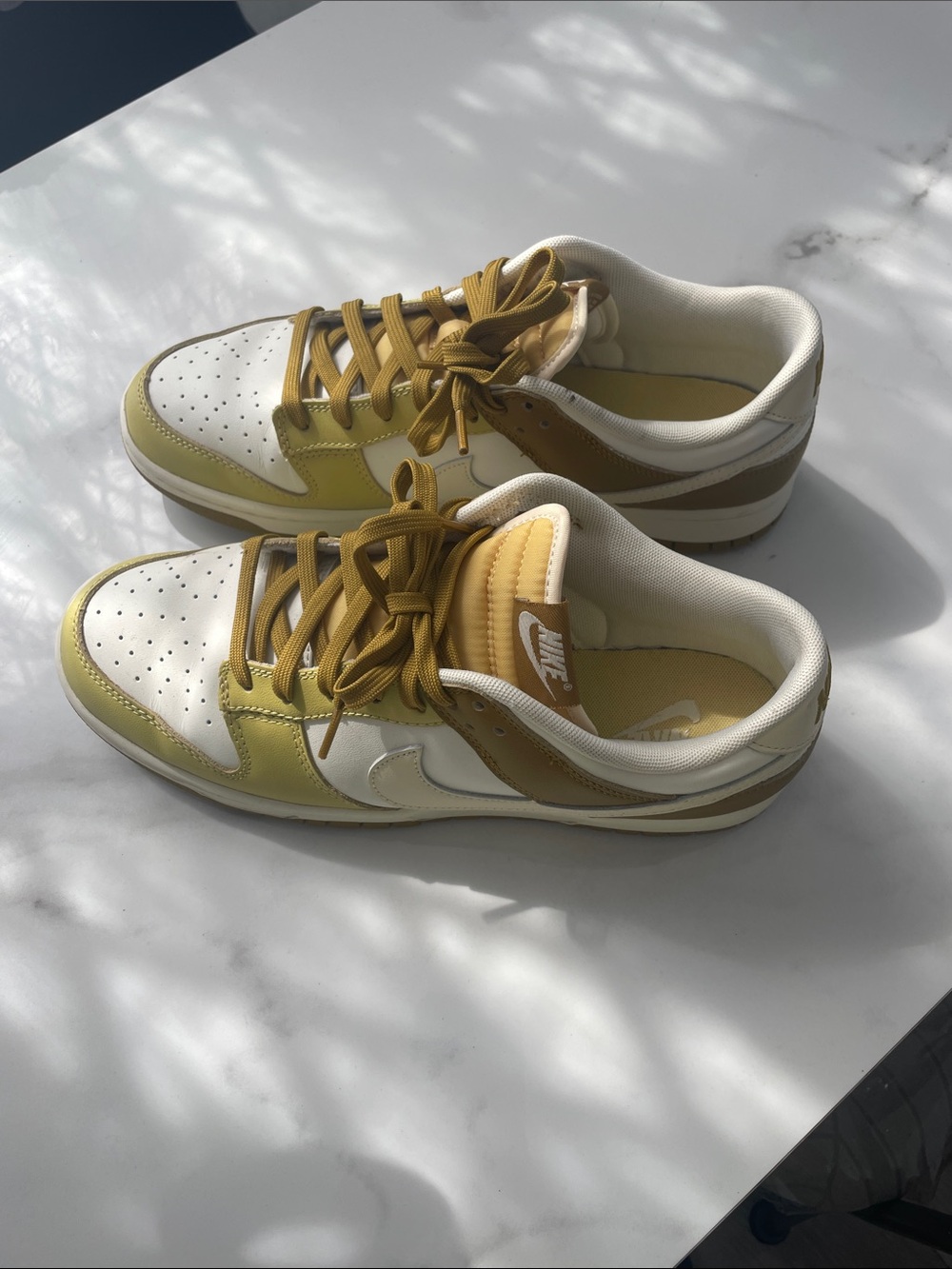 Nike Men’s Low-Top Sneakers - White and Mustard Yellow